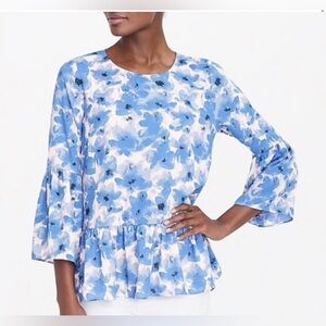 J.Crew Women’s‎ Floral Peplum Blouse Size S